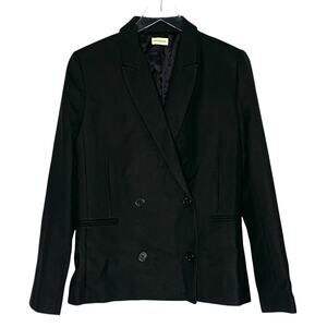 Malene Birger EU36 US 6 Womens Boxy Oversized Double Breasted Blazer Black